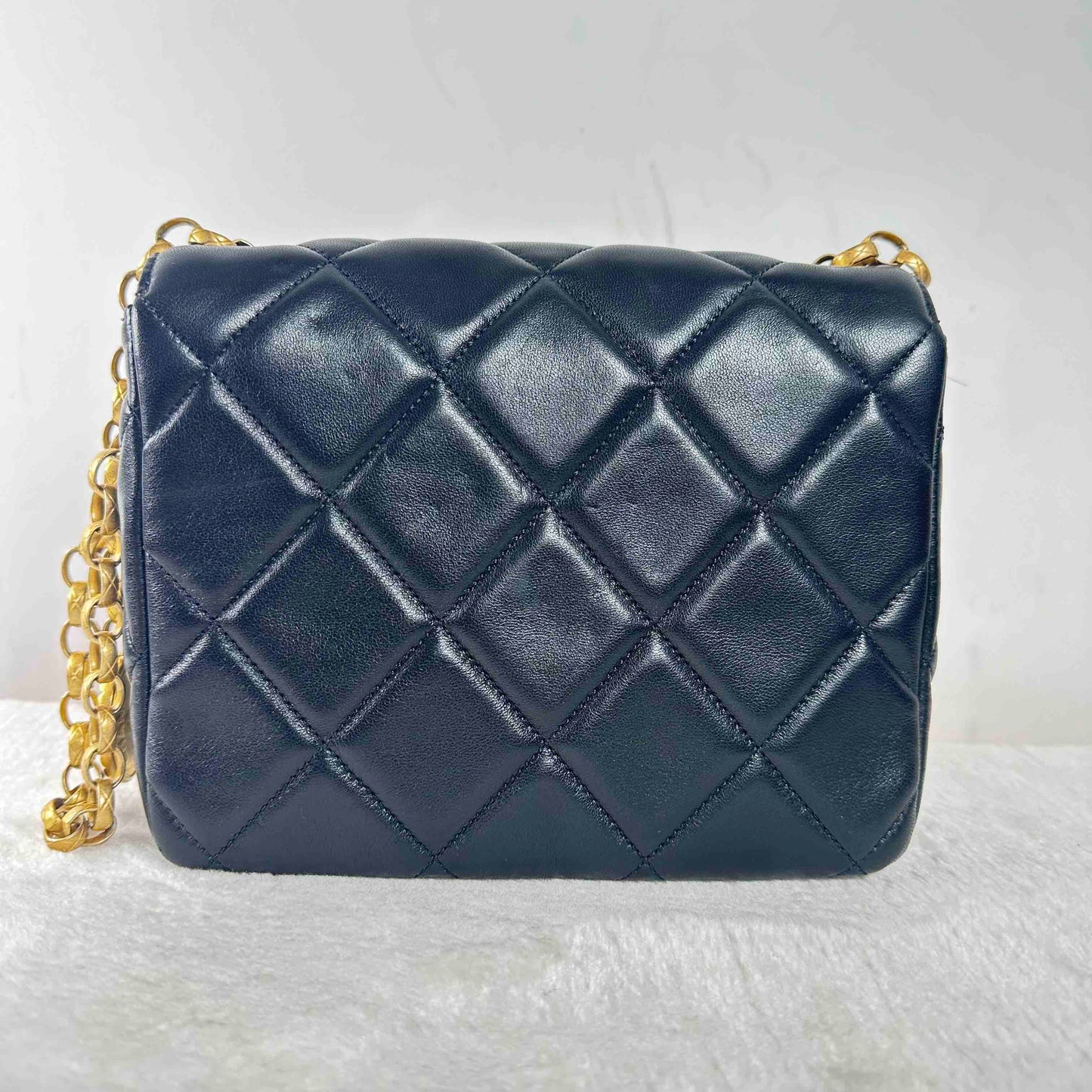 TT!  BJ1109905021 Chanel Lambskin Shoulder Bags  Square Flap Bag Black Shoulder Bag