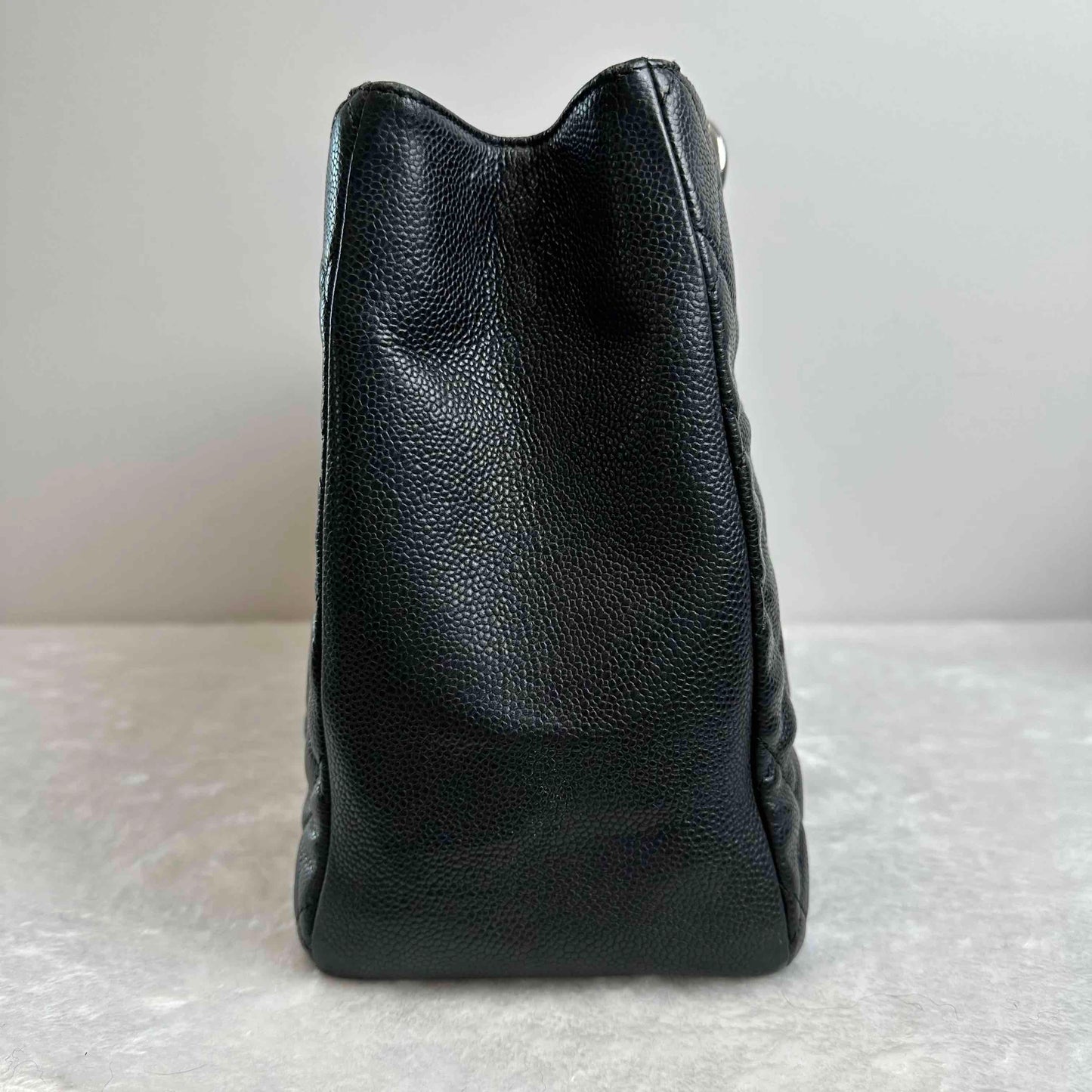 TT!  BJ11011050145 Chanel Grand Shopping Tote Black Cowhide Tote Shouder Bag