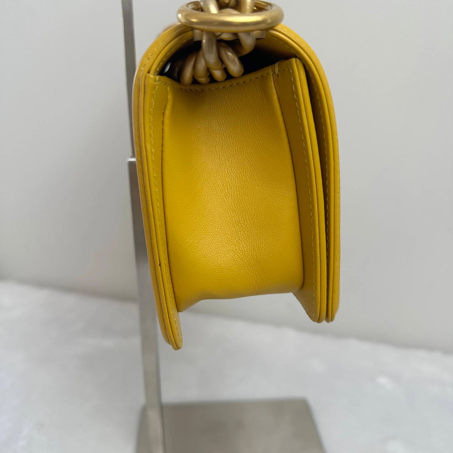 TT! Pre-loved Chanel BJ1101905017 Leboy Yellow Lambskin Shoulder Bag