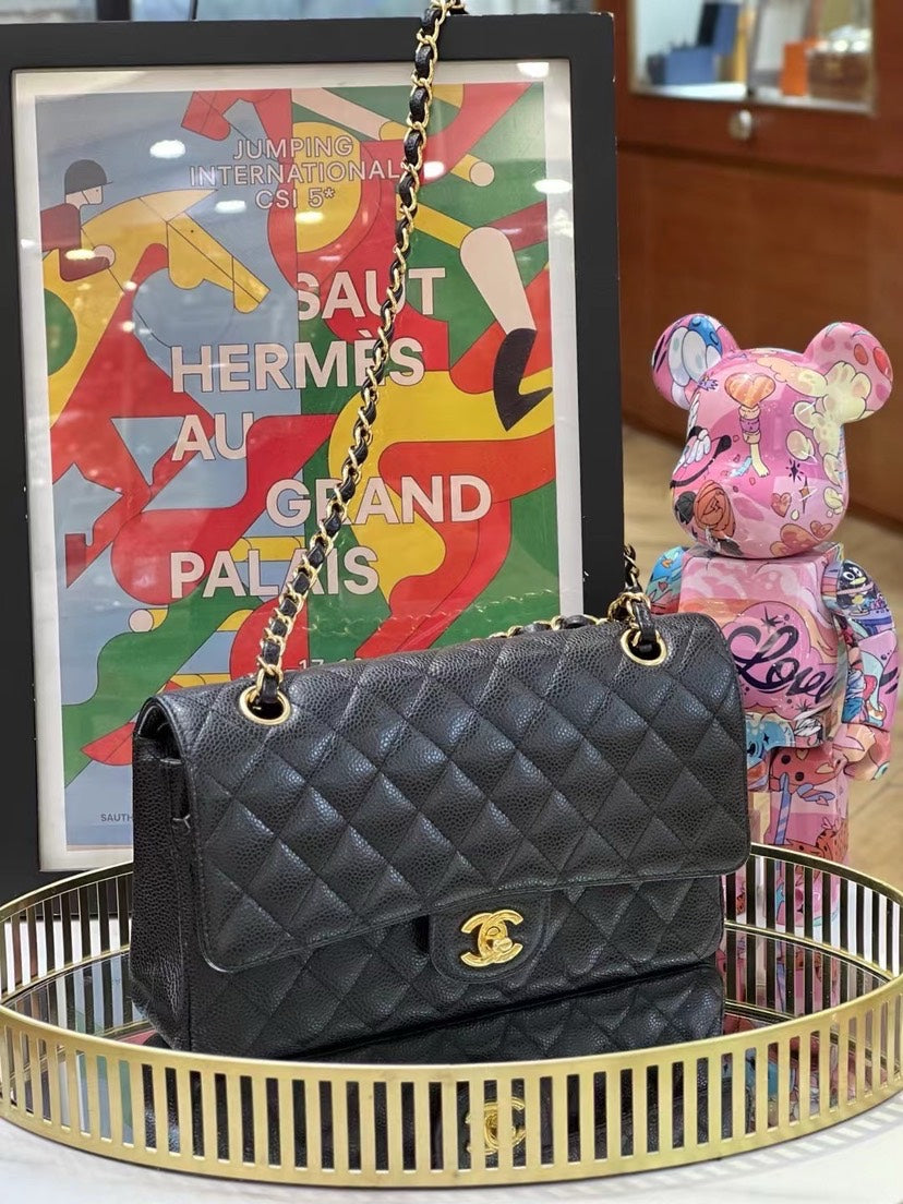 Chanel CF Medium Caviar Black 2019year 11847