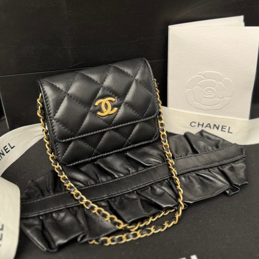 Chanel Classic Quilted Black Leather Shoulder Bag