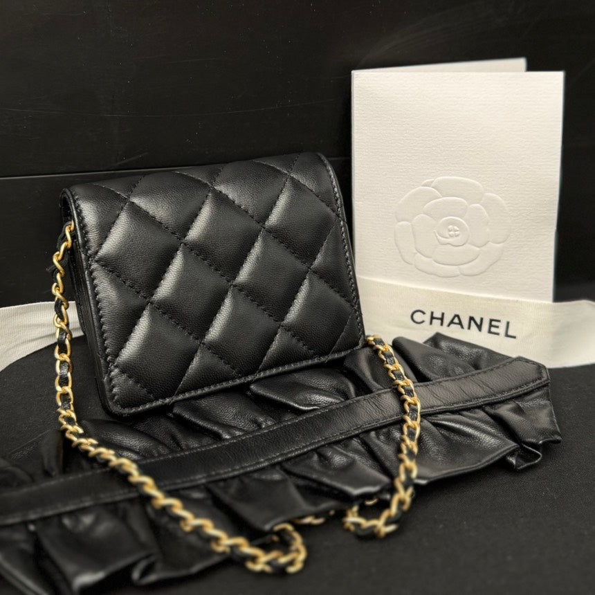 Chanel Classic Quilted Black Leather Shoulder Bag