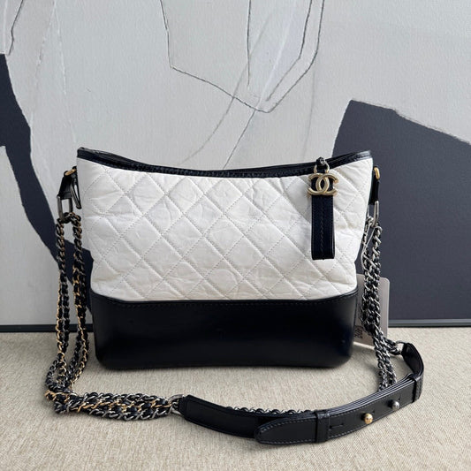 Chanel Gabrielle Shoulder Bag Black and White  2019