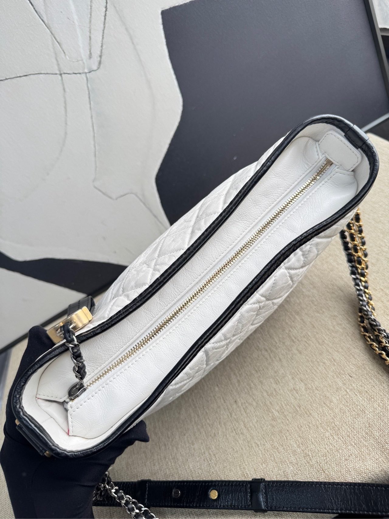 Chanel Gabrielle Shoulder Bag Black and White  2019