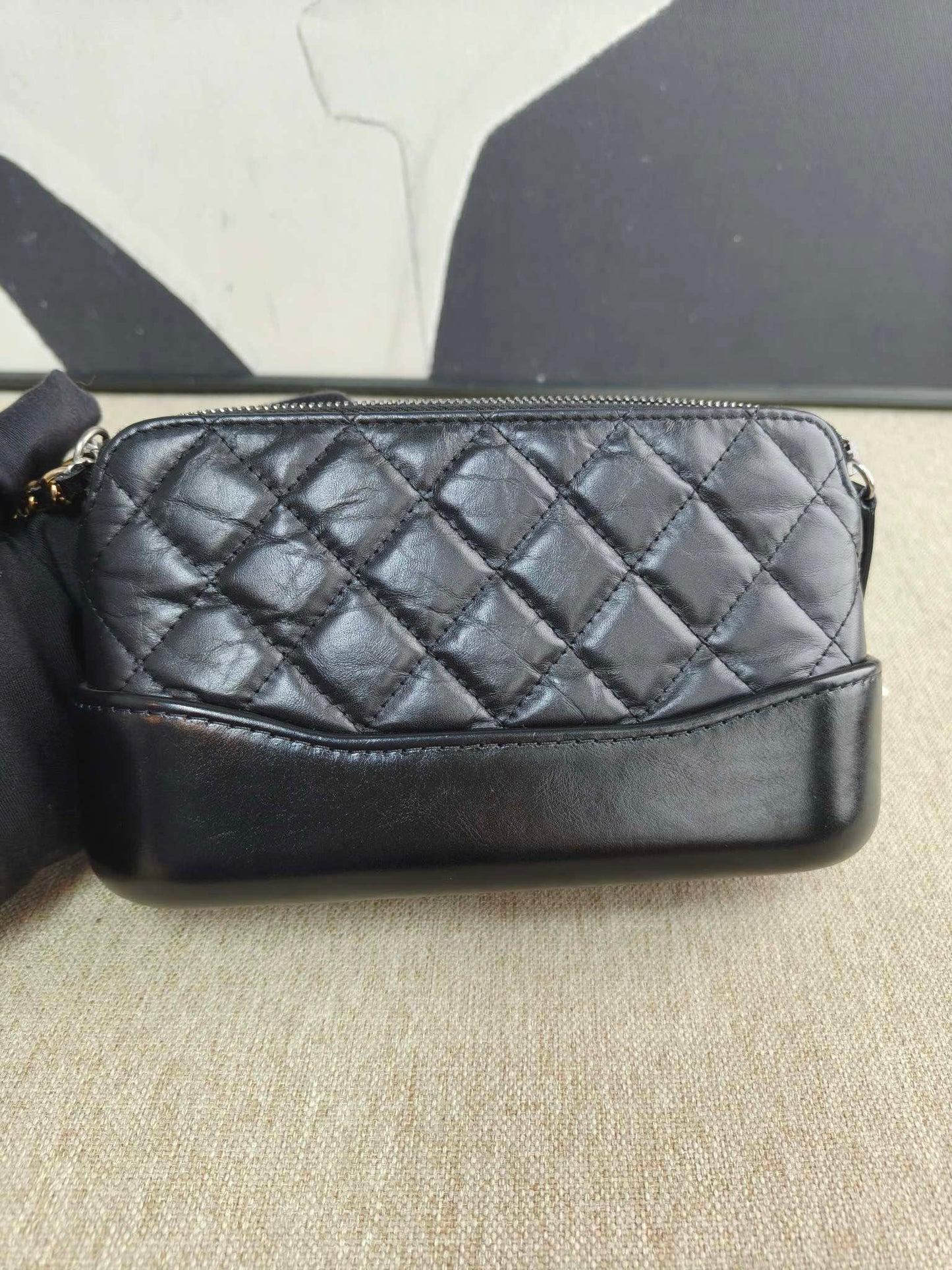Chanel Gabrielle Quilted Black Leather Shoulder Bag