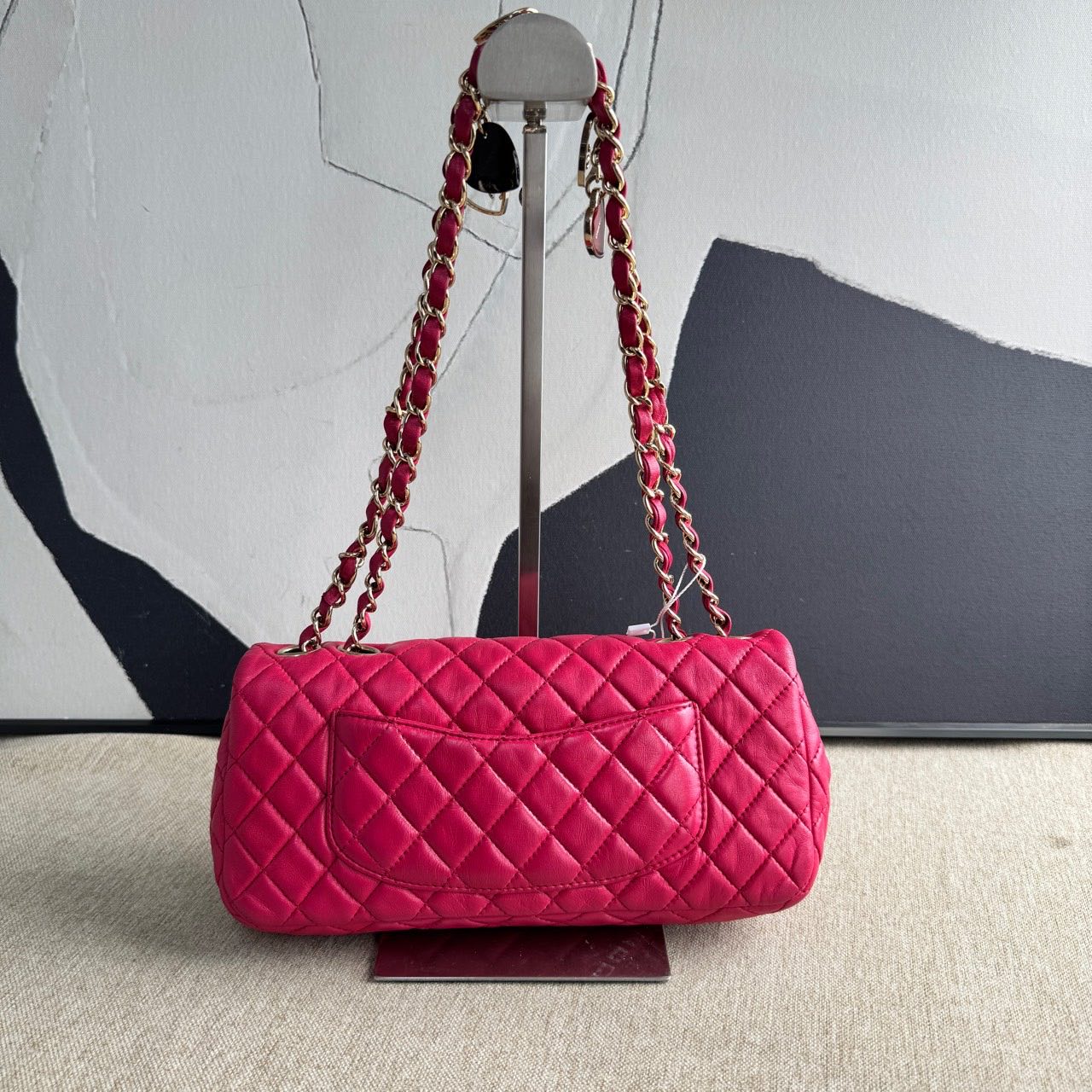Chanel Classic Flap Pink Leather Shoulder Bag  2009-2010