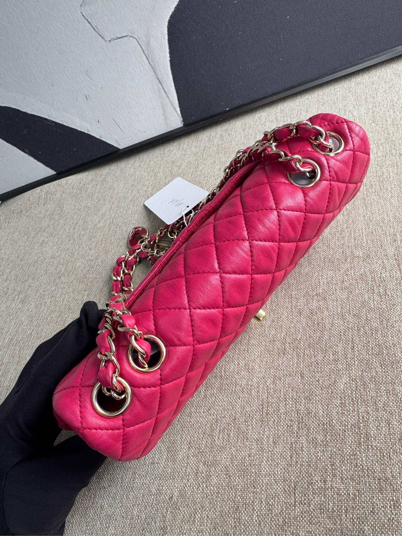 Chanel Classic Flap Pink Leather Shoulder Bag  2009-2010
