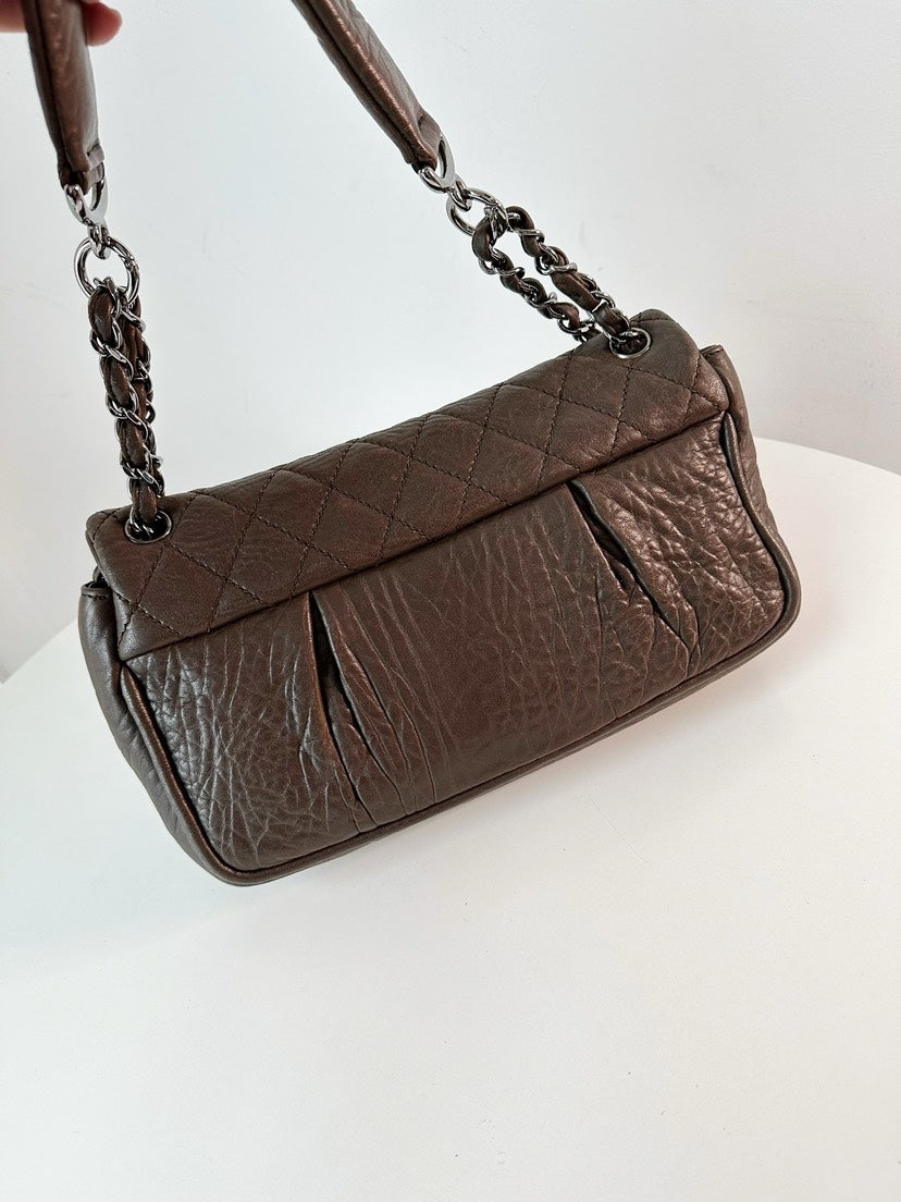 Chanel Chocolate Brown Quilted Leather  CF Shoulder Bag