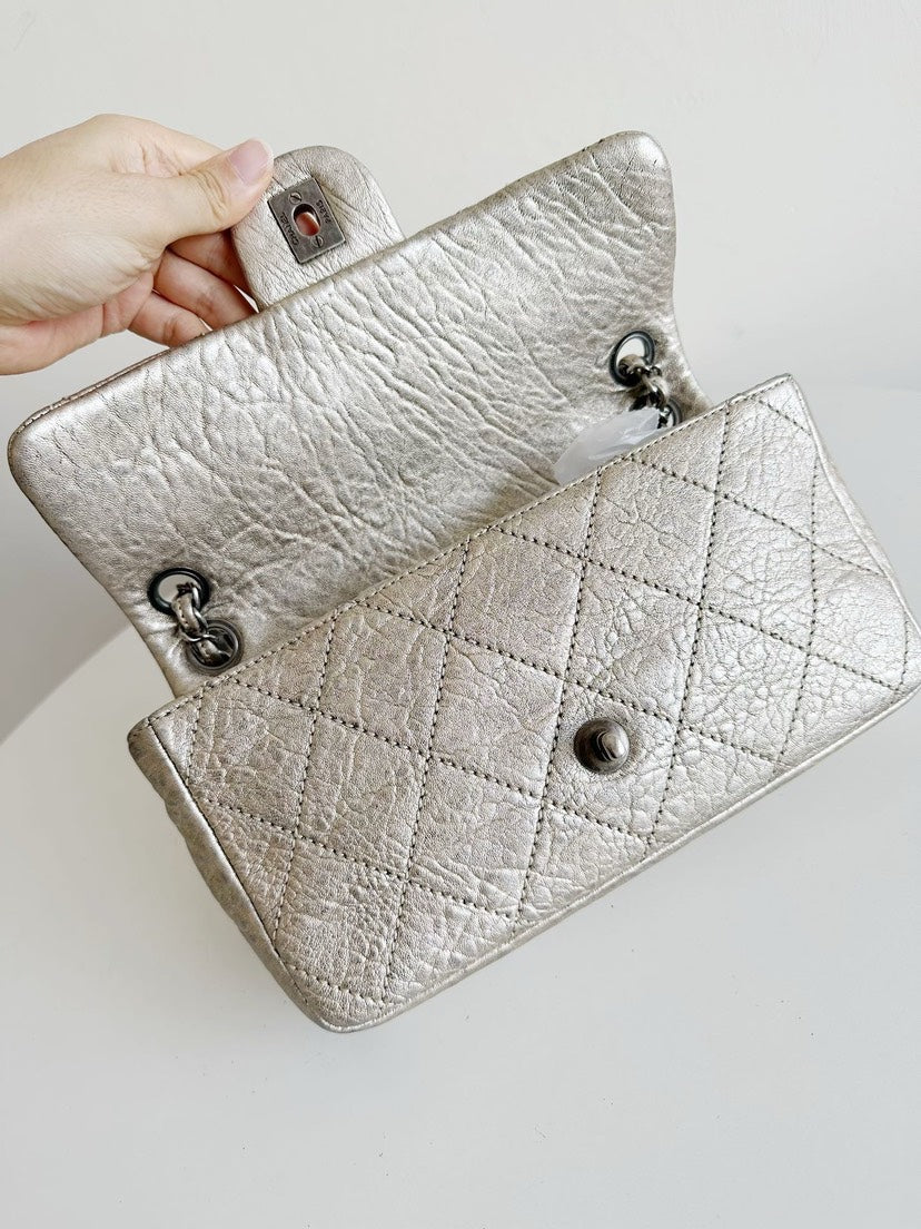 Chanel CF Classic Flap Medium Bag Light Gold Leather Shoulder Bag