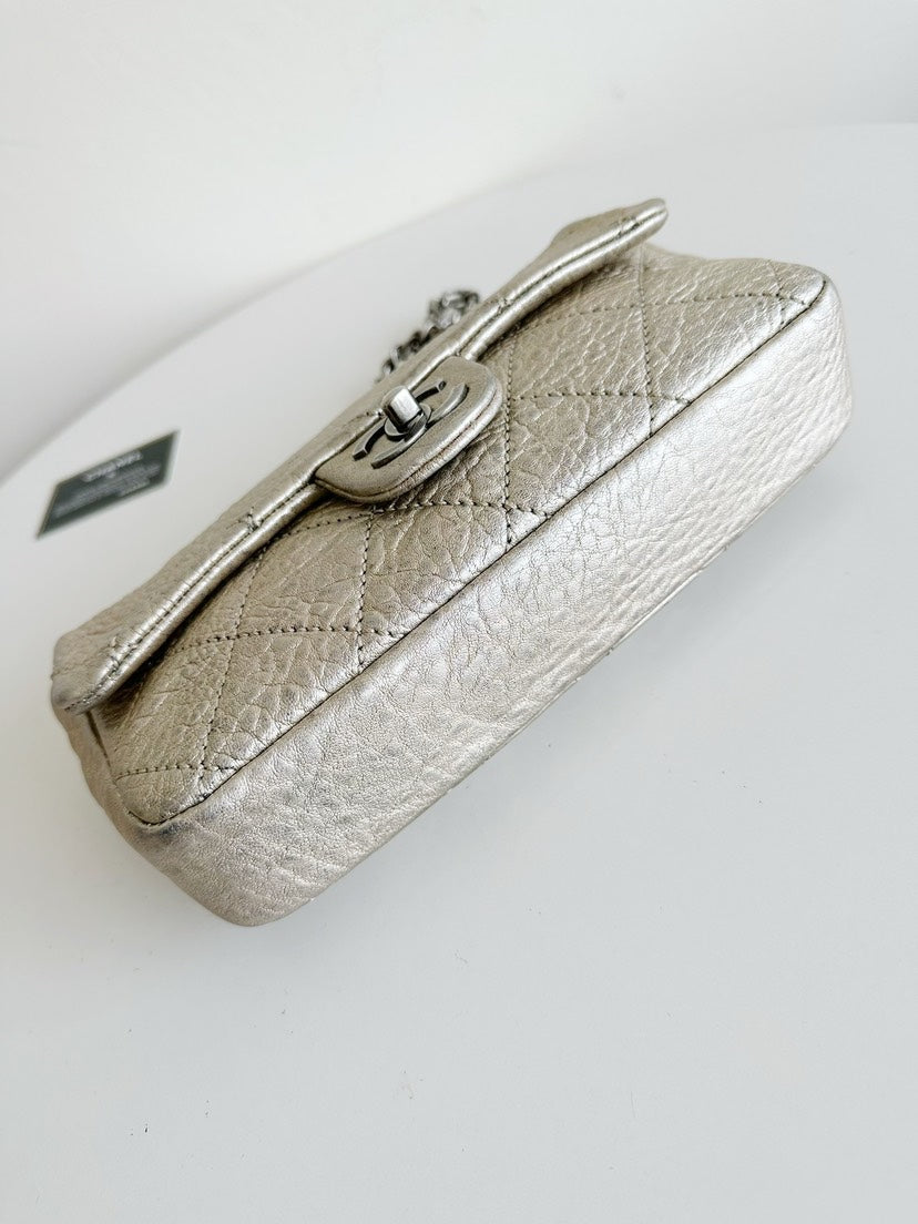 Chanel CF Classic Flap Medium Bag Light Gold Leather Shoulder Bag