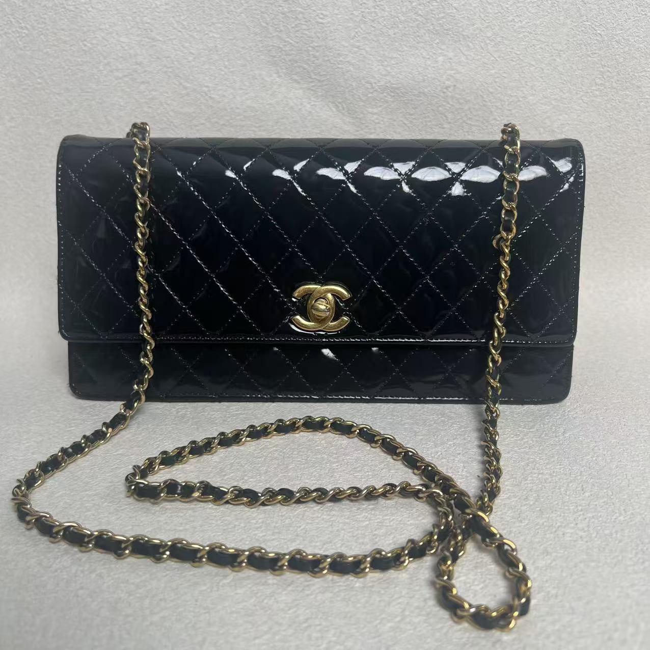 Chanel Classic Flap Baguette Black Leather Shoulder Bag