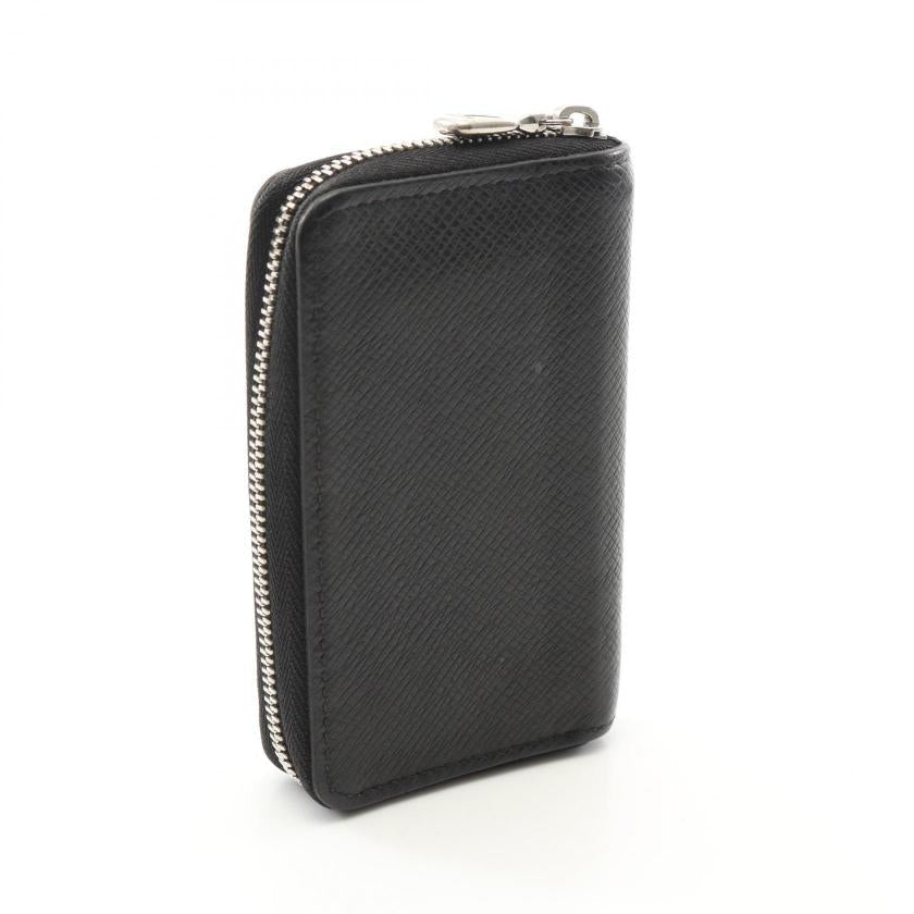 Pre-loved LOUIS VUITTON zippy coin purse taiga Ardoise coin purse leather black 2101218958928