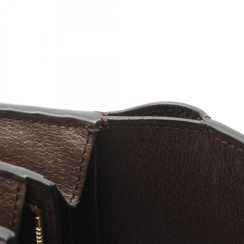 Pre-loved GUCCI Ophidia GG wallet sherry line Bi-fold wallet PVC leather beige Dark brown multicolor 2118400205524