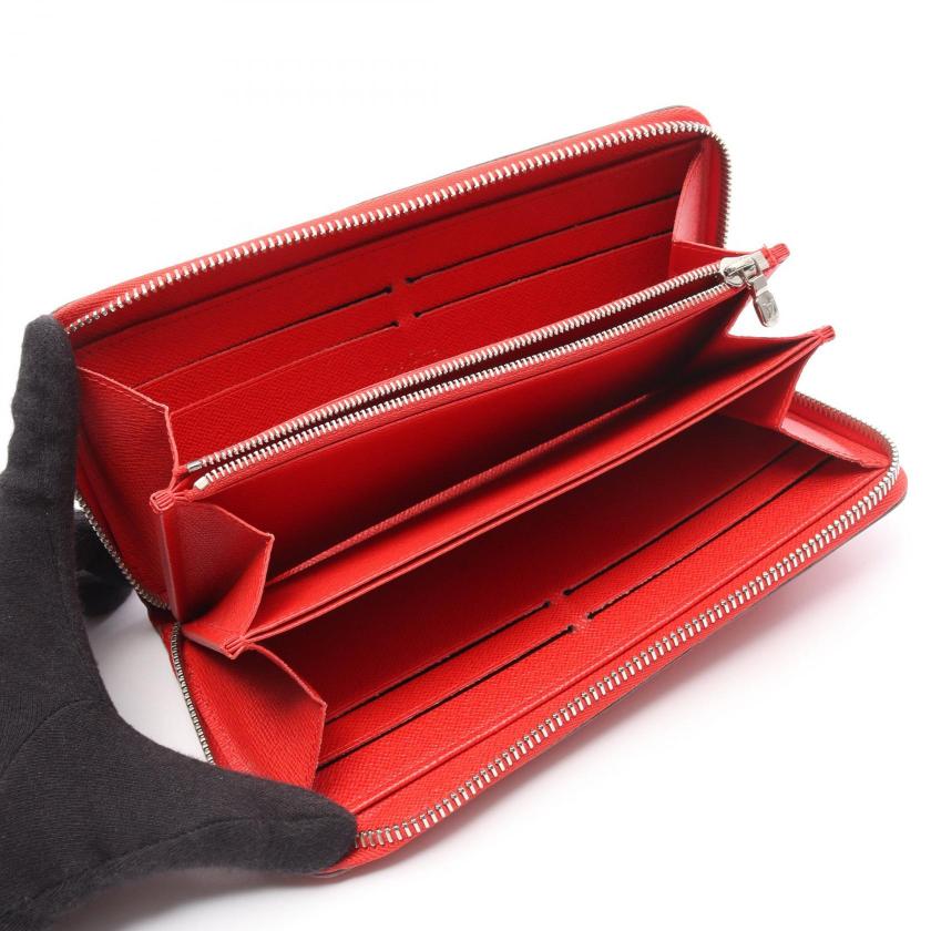 Pre-loved LOUIS VUITTON zippy wallet Epi Coquelicott round zipper long wallet leather Red 2101219007113