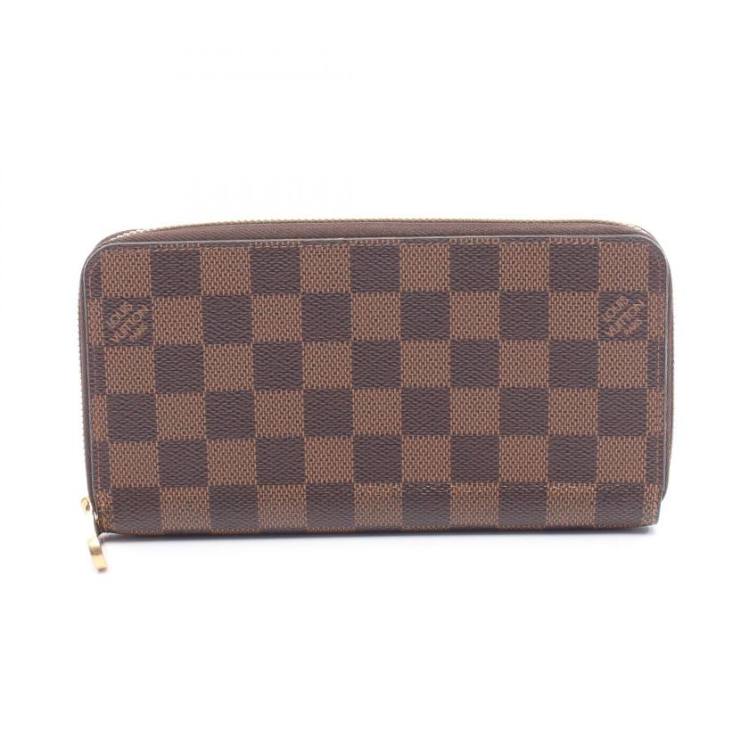 Pre-loved LOUIS VUITTON zippy wallet Damier  ebene round zipper long wallet PVC Brown 2120300036597