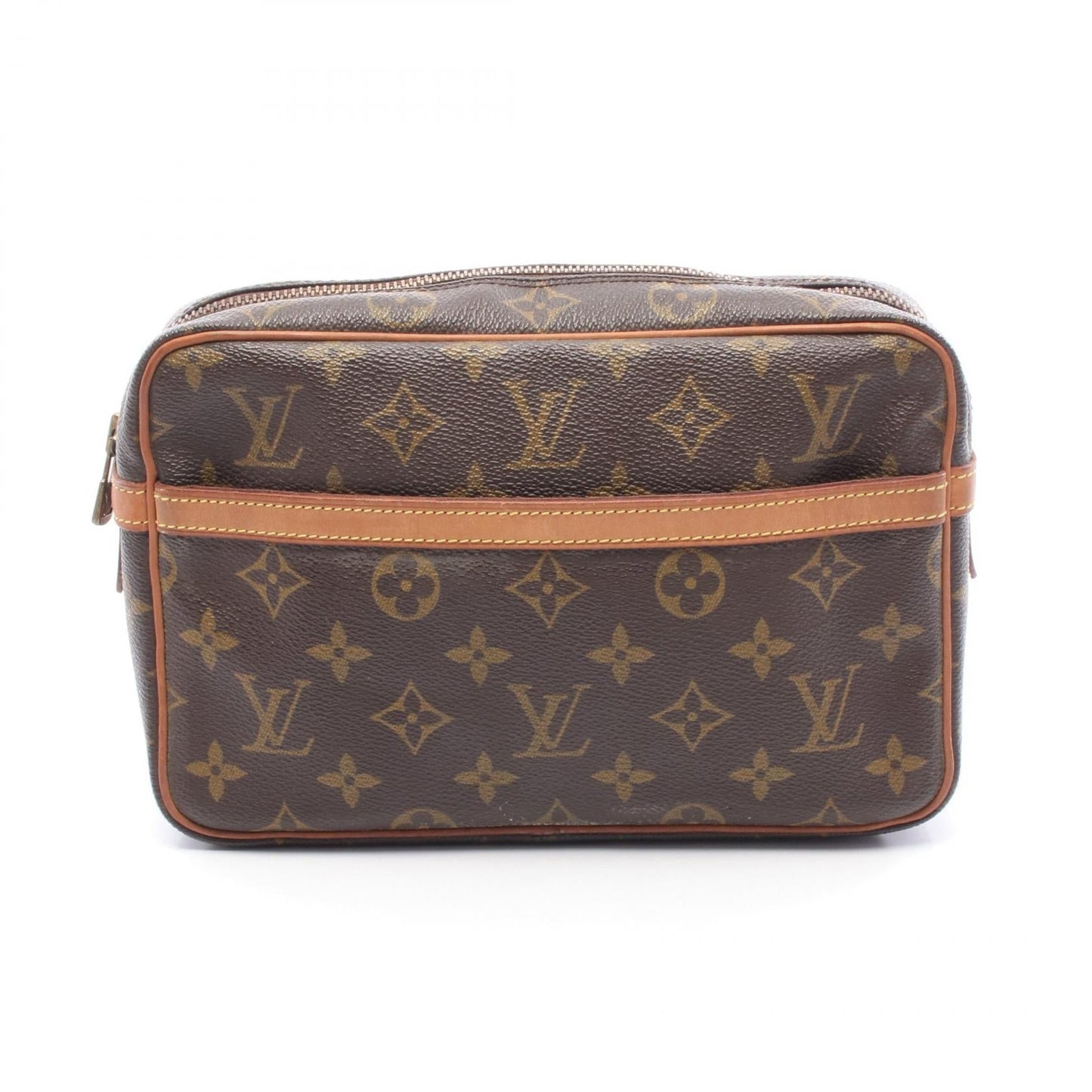 Pre-loved LOUIS VUITTON Compi??gne 23 monogram Clutch bag second bag PVC leather Brown 2101219083735