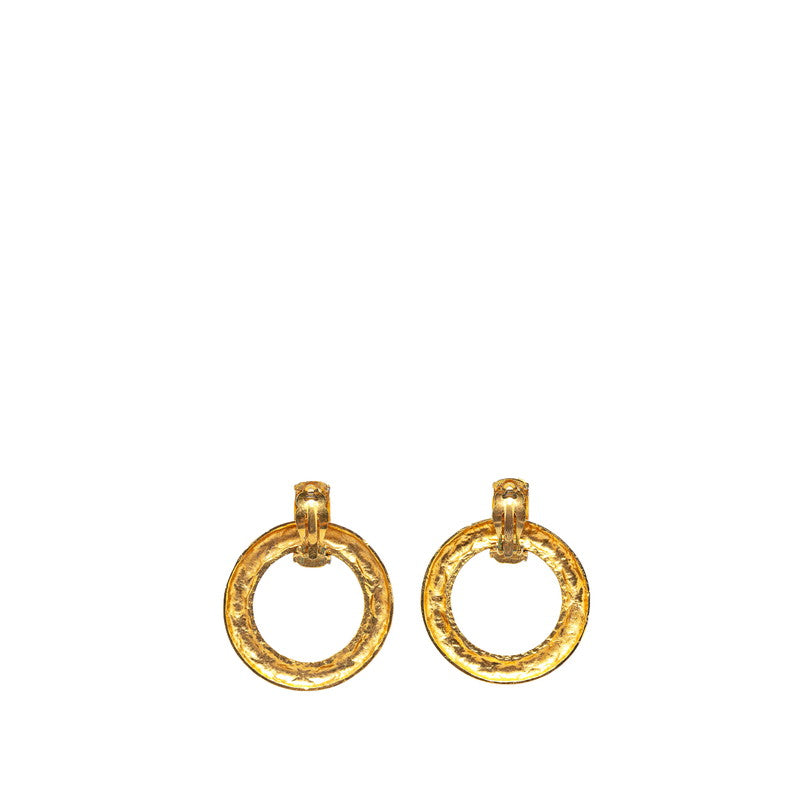 Chanel Gold Plated Matelassé   Earrings