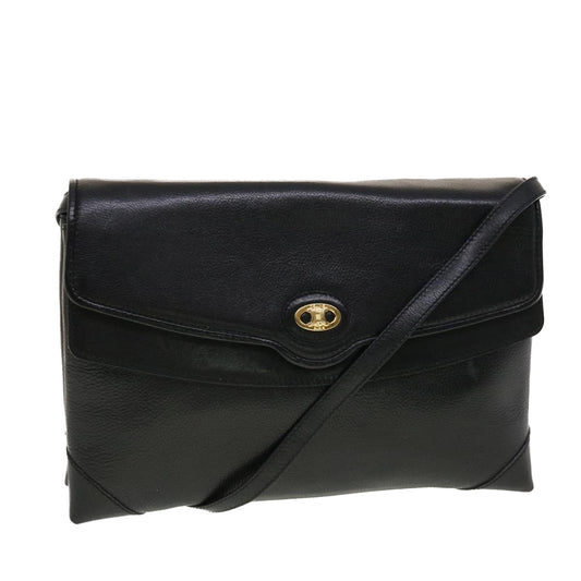 Luxury CELINE Shoulder Bag Leather Black  rd5145