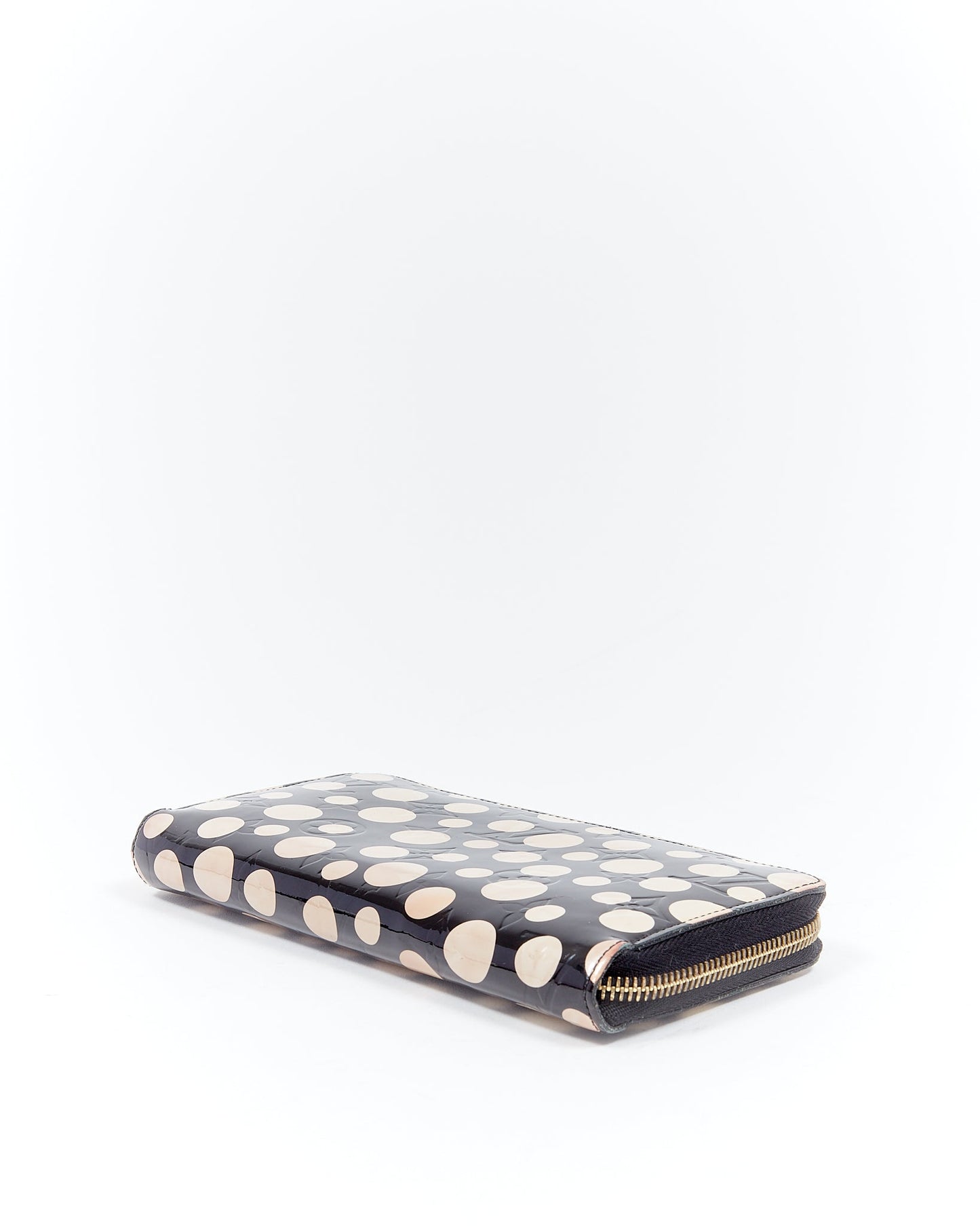 Louis Vuitton Black/White Vernis Polka Dot Yougi Collab Zippy Wallet