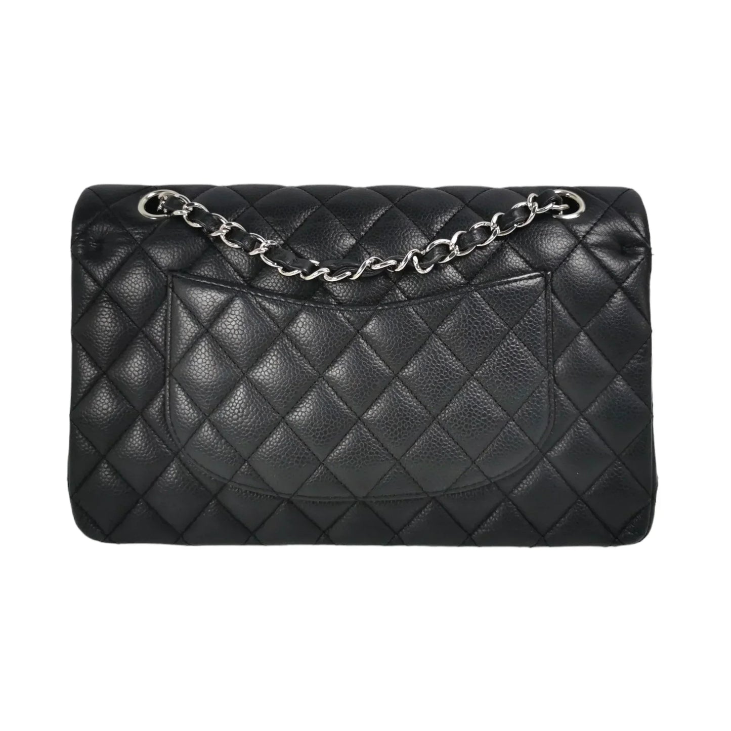 Chanel Classic Double Flap Medium Black Caviar Silver