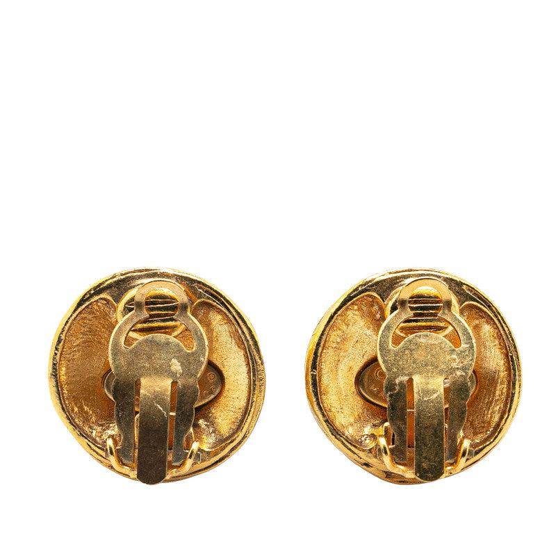 Chanel Gold Plated Coco Mark   Earrings 94A