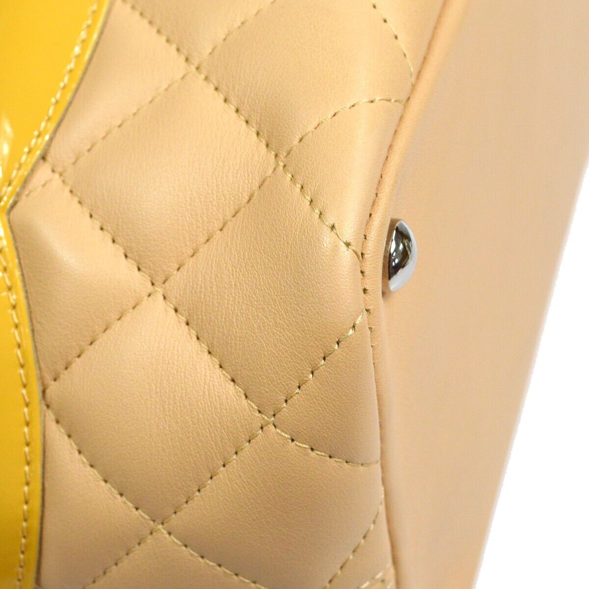 CHANEL Quilted Cambon Ligne CC Hand Tote Bag Beige Calfskin 10170115 93585