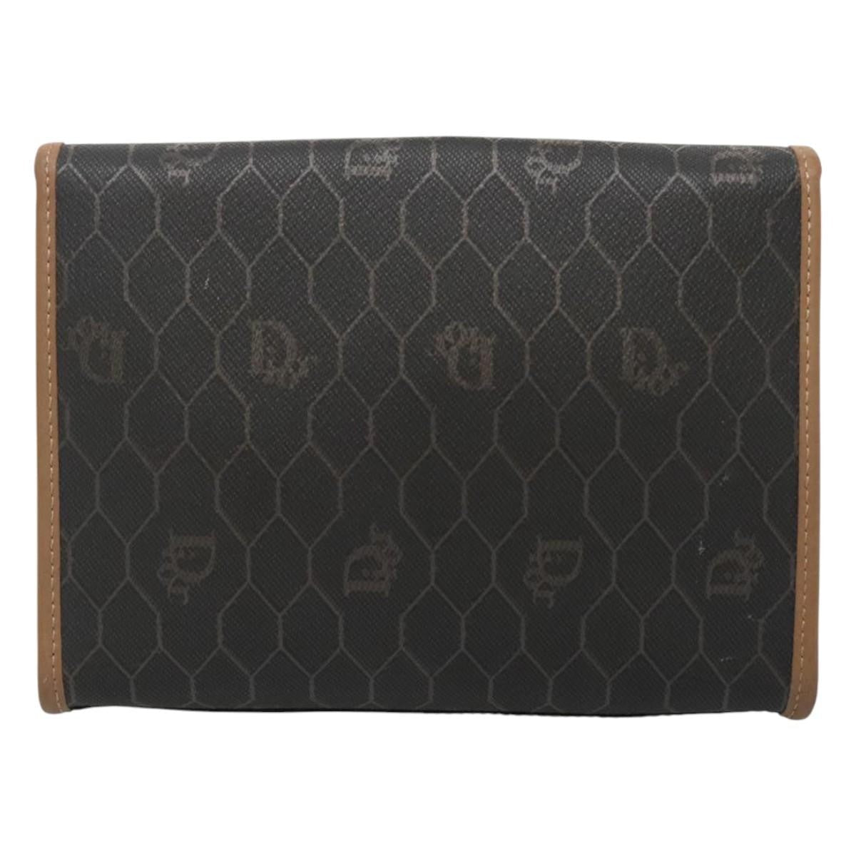 Christian Dior   Honeycomb Chain Canvas Black Pvc Clutche & Pouche Bag ()