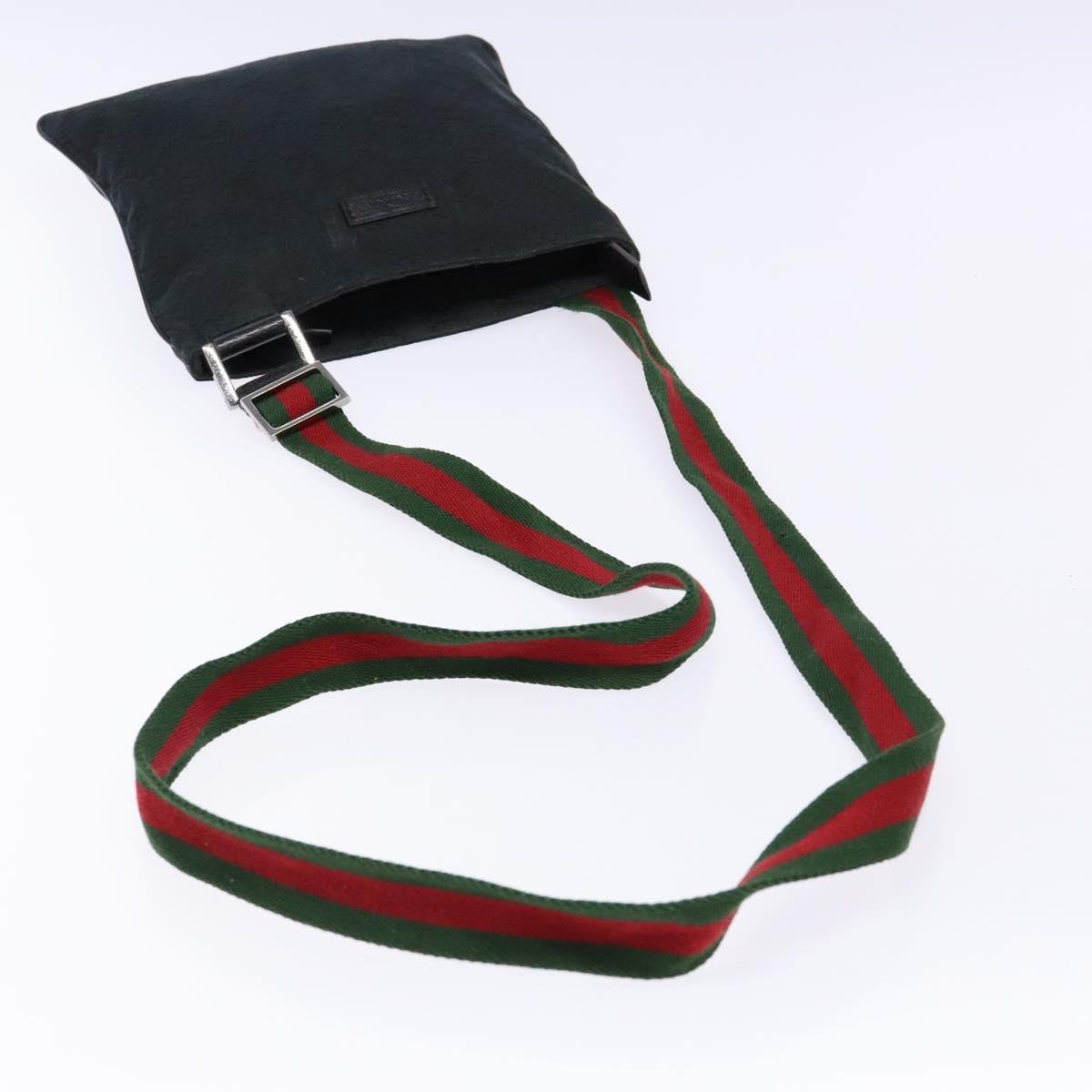Gucci Web Strap Zip Messenger Bag Gg Canvas Black Canvas Shoulder Bag Bag ( )