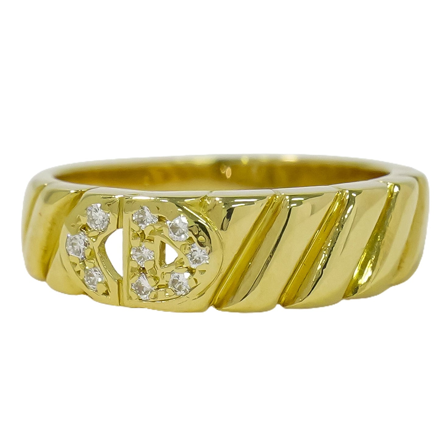 Christian Dior Cd Ring Yellow Gold And Diamond Gold Yellow_Gold Ring Jewelry ()
