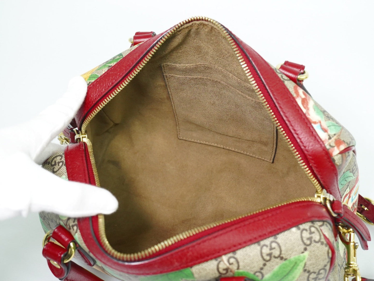 Gucci Convertible Boston Bag Tian Print Gg Coated Canvas Multicolour Canvas Handbag ( )