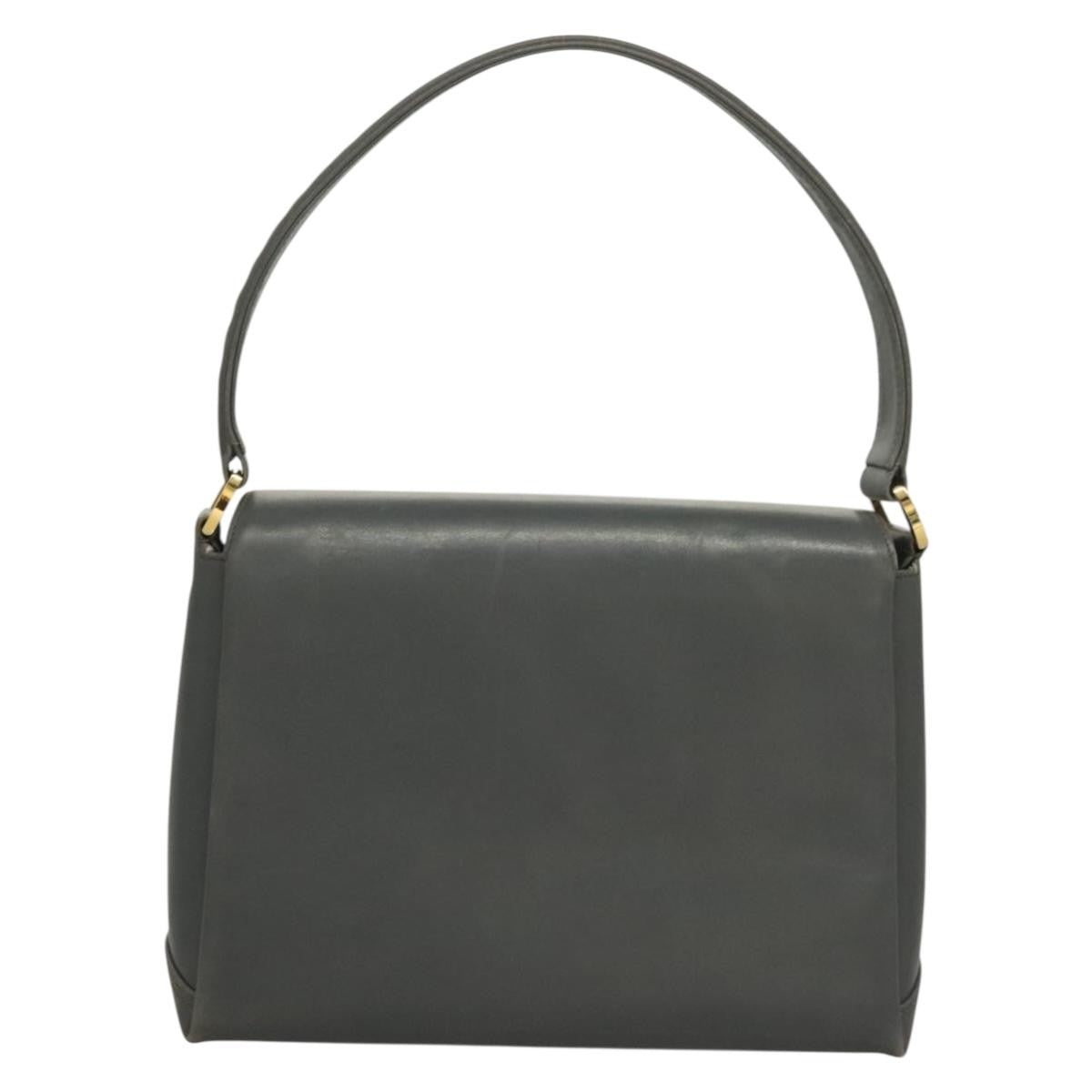 Gucci 1973 Top Handle Bag Leather Gray Leather Handbag ( )