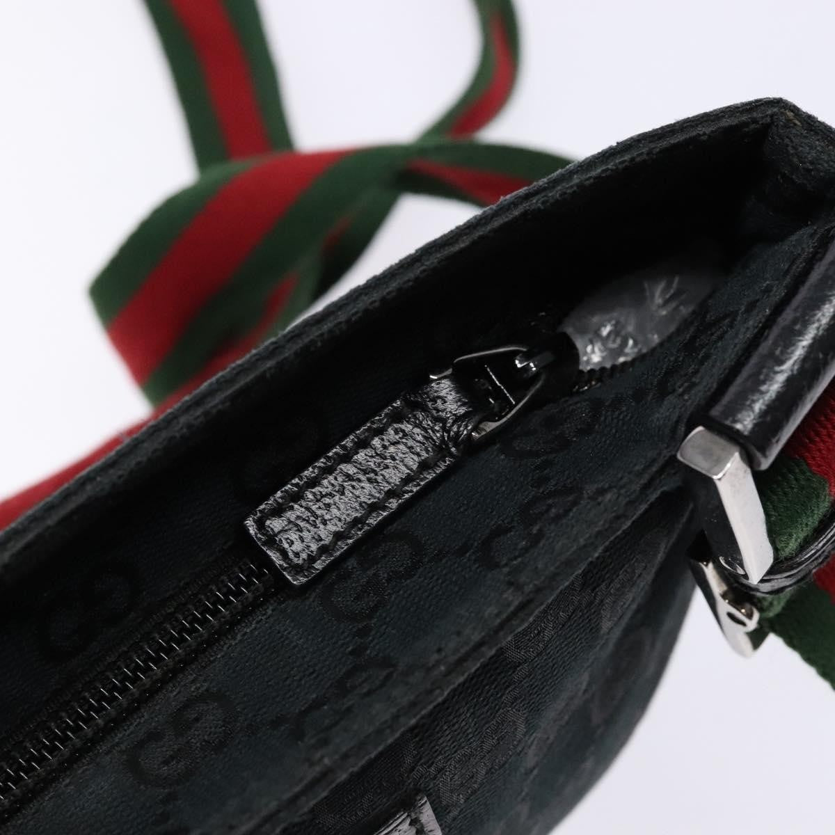 Gucci Web Strap Zip Messenger Bag Gg Canvas Black Canvas Shoulder Bag Bag ( )