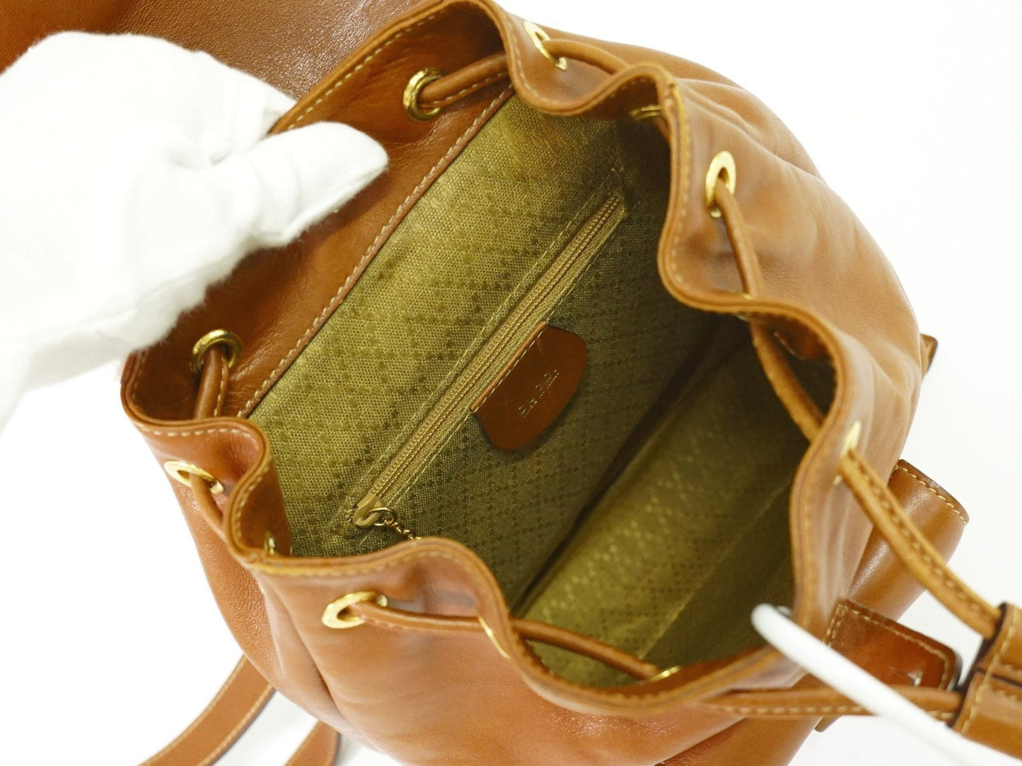 Gucci   Bamboo Backpack Leather Brown Leather Backpack Bag ( )