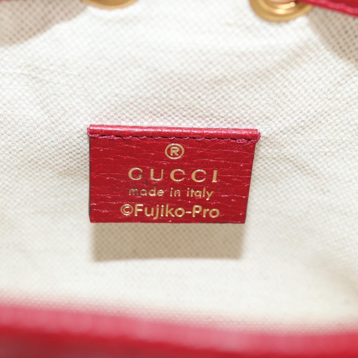 Gucci Doraemon Bucket Bag Printed Mini Gg Coated Canvas Beige Pvc Bag ( )