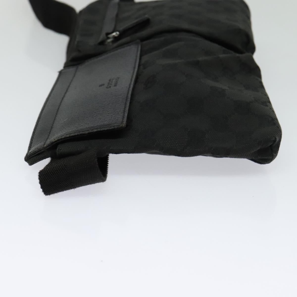 Gucci   Double Belt Bag Gg Canvas With Leather Black Canvas Bag ( )