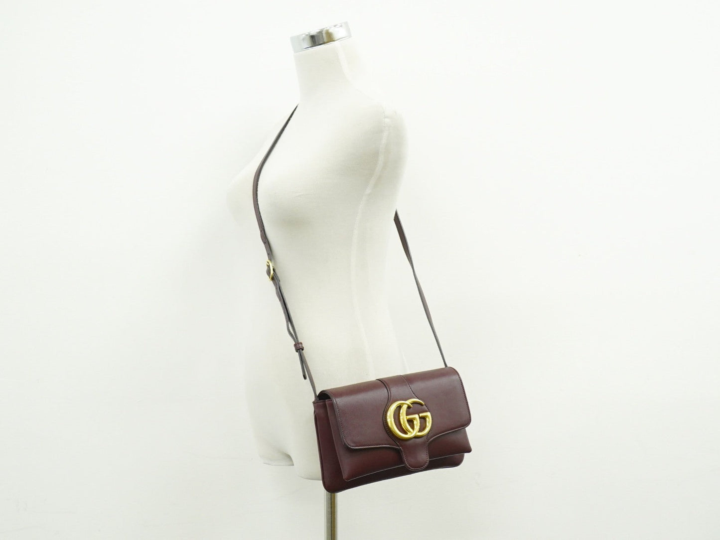Gucci Arli Shoulder Bag Leather Burgundy Leather Bag ( )