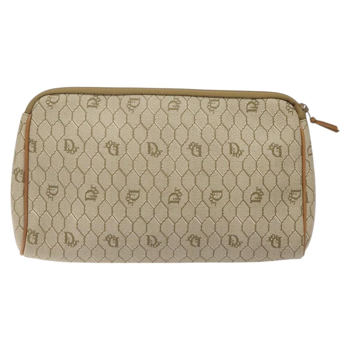 Christian Dior   Honeycomb Zip Pouch Coated Canvas Beige Pvc Clutche & Pouche Bag ()