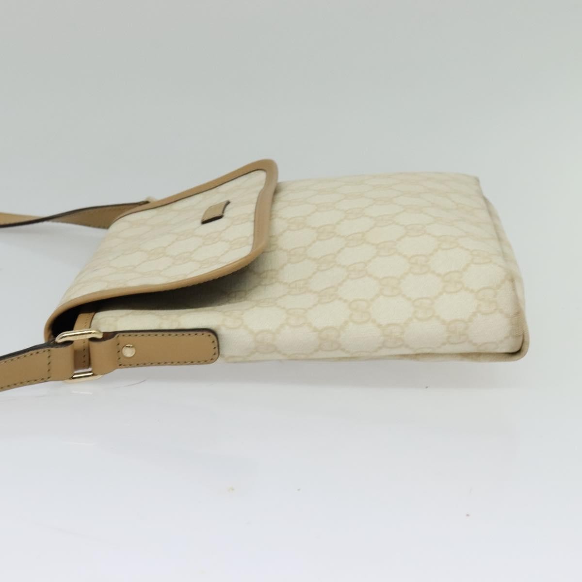 Gucci Flap Messenger Gg Coated Canvas White Pvc Shoulder Bag Bag ( )