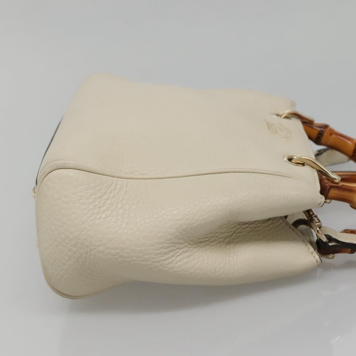Gucci Bamboo Shopper Bag Leather White Leather Bag ( )