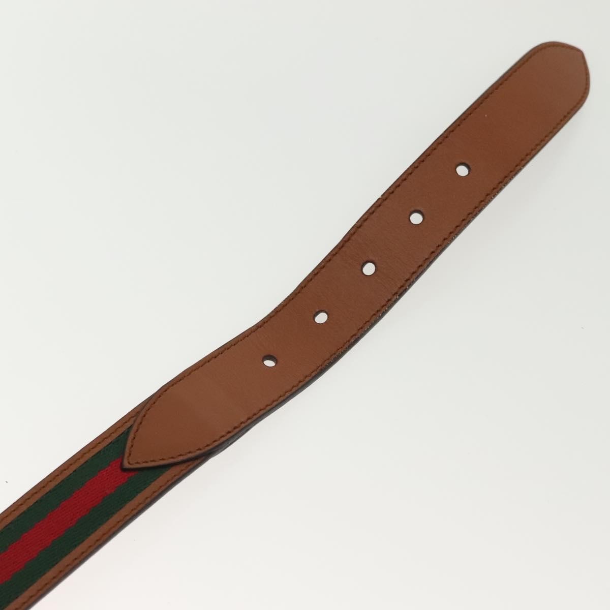 Gucci Sherry Line Belt Leather Brown Leather Belts Accessory ( )