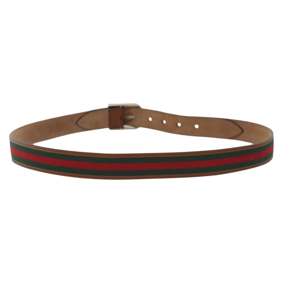 Gucci Sherry Line Belt Leather Brown Leather Belts Accessory ( )