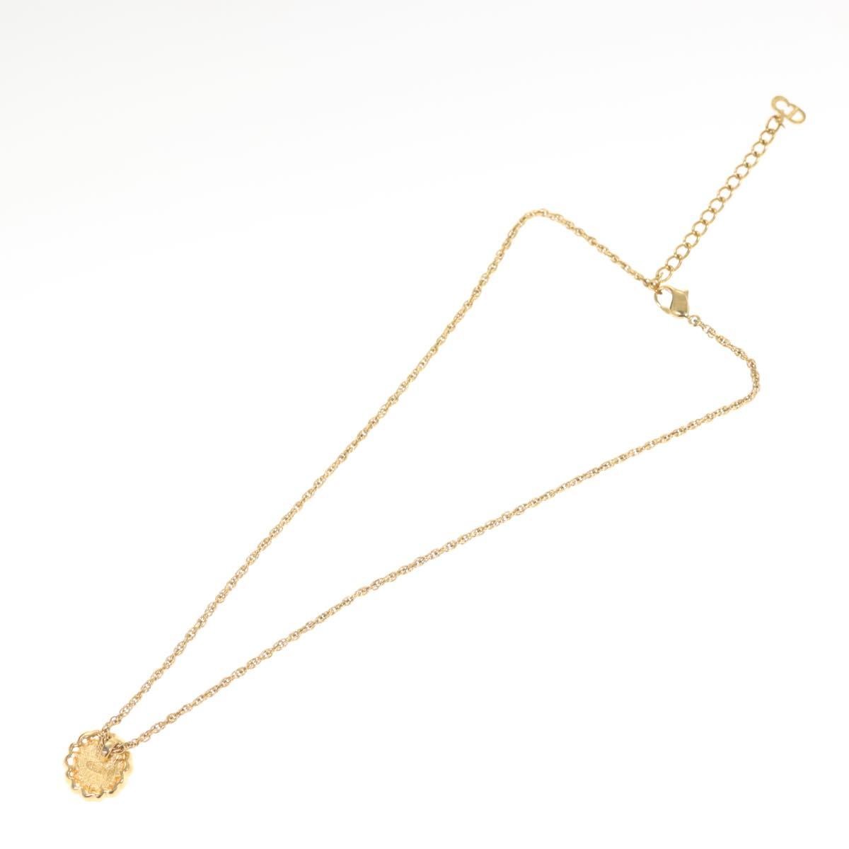 Christian Dior Cd Round Pendant Necklace Metal Gold Metal Jewelry ()