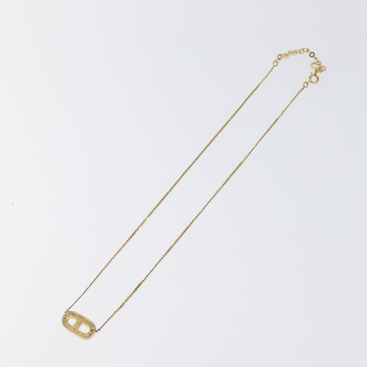 Christian Dior Cd Pendant Necklace Metal And Crystals Gold Metal Jewelry ()