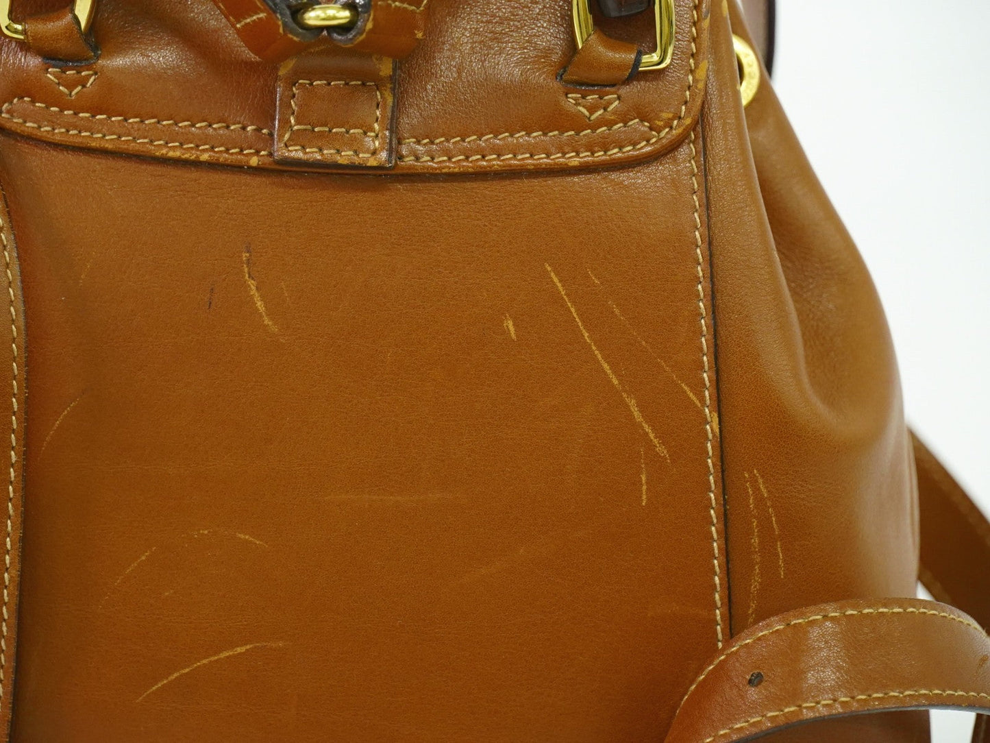 Gucci   Bamboo Backpack Leather Brown Leather Backpack Bag ( )