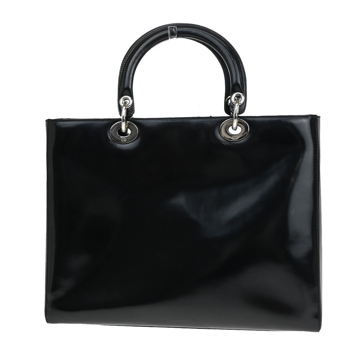 Christian Dior   Lady Dior Patent Noir Cuir Vernis Black Patent_Leather Bag ()