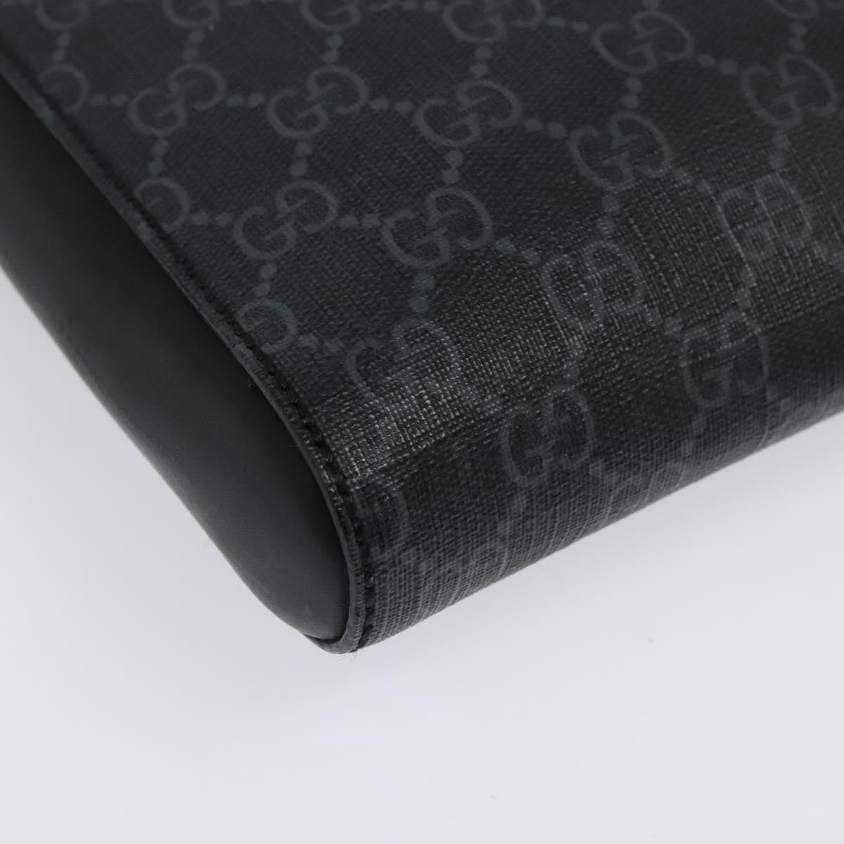 Gucci Web Strap Front Zip Messenger Bag Gg Coated Canvas Black Canvas Bag ( )