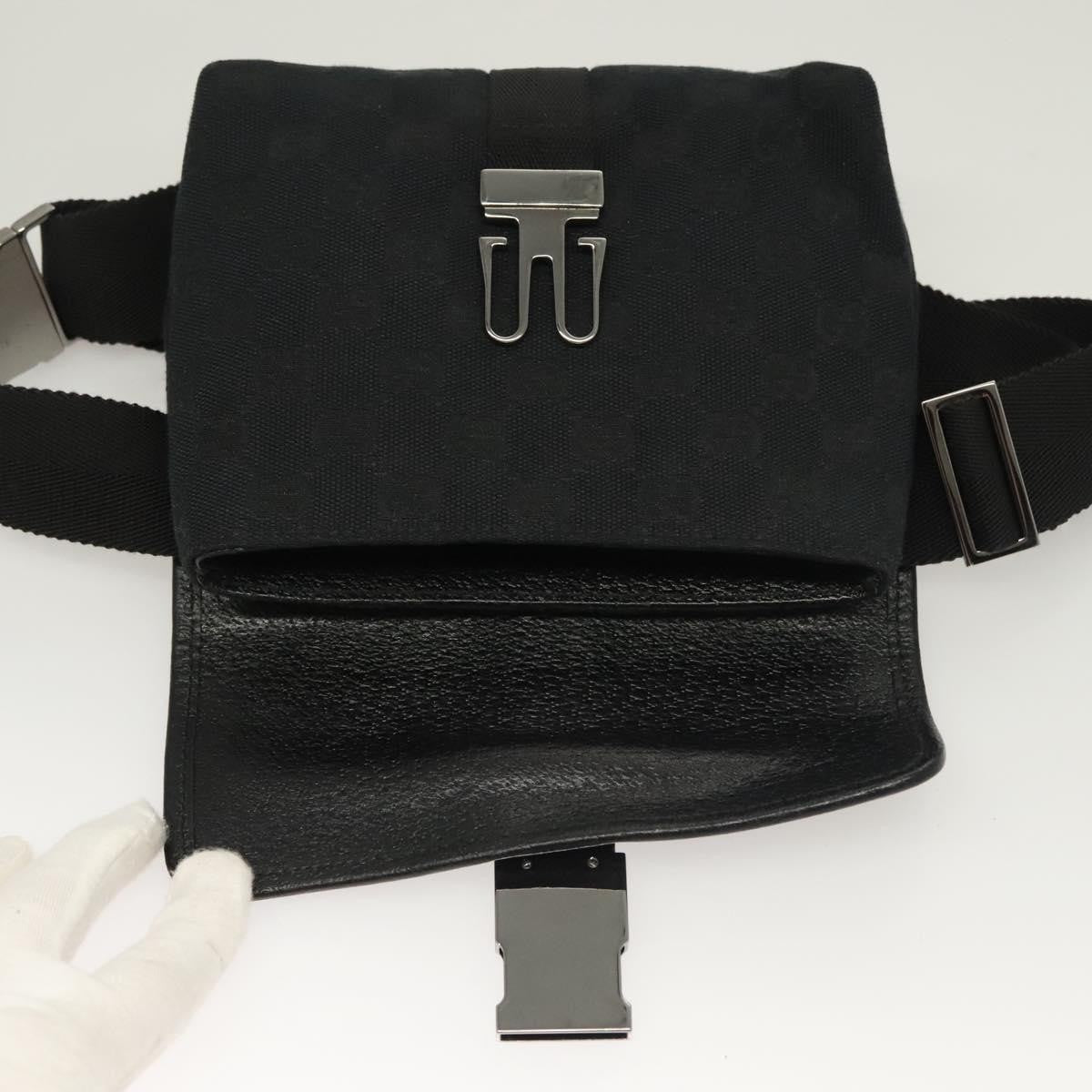Gucci Buckle Belt Bag Gg Canvas Black Canvas Bag ( )