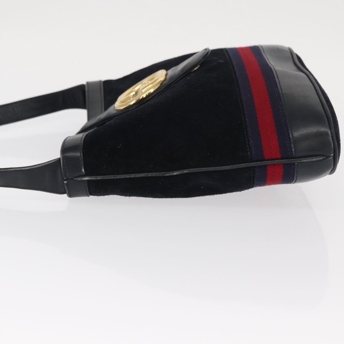 Gucci Sherry Line Shoulder Bag Suede Navy Suede Shoulder Bag Bag ( )