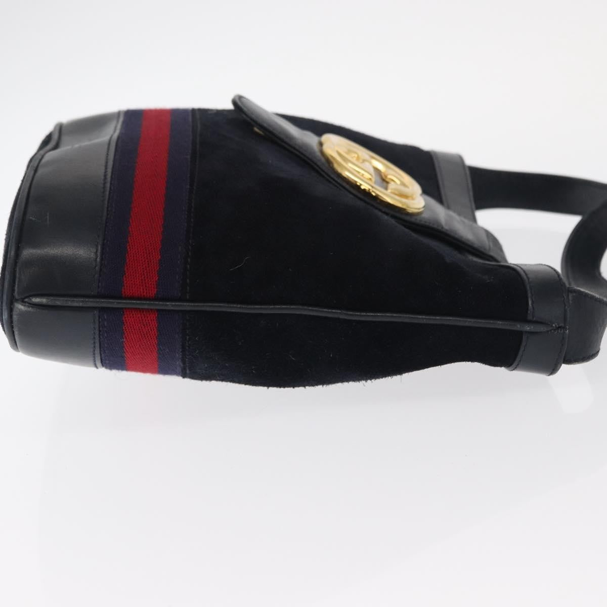 Gucci Sherry Line Shoulder Bag Suede Navy Suede Shoulder Bag Bag ( )