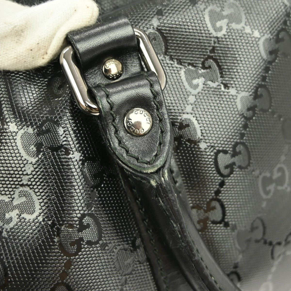 Gucci Convertible Briefcase Gg Imprime Black Canvas Travel Bag Bag ( )